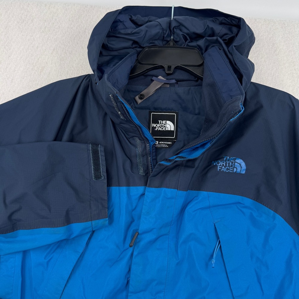 The North Face Mens M Gore-Tex Double Layer Rain Jacket Blue Colorblock Outdoors